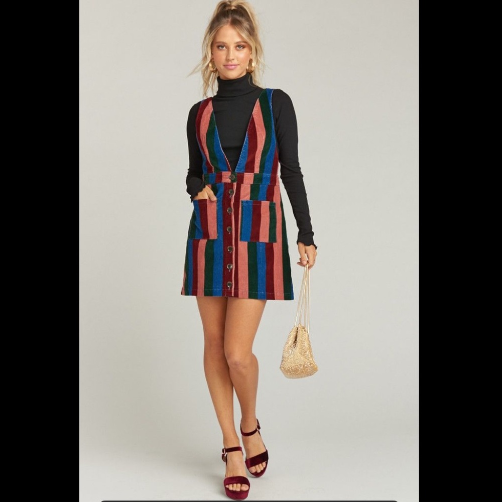 Striped Pinafore Dress